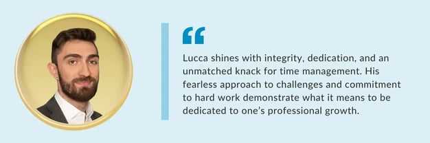 LevelUP HCS - 2023 Employee Award Winners -Lucca Rocchini