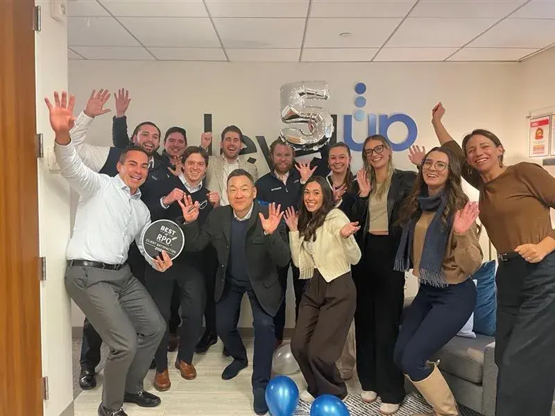 LevelUP employees celebrating Best RPO provider list