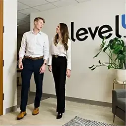 Two recruiters in the LevelUP office