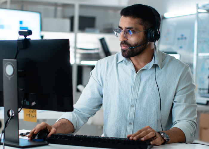 Recruiter on a call